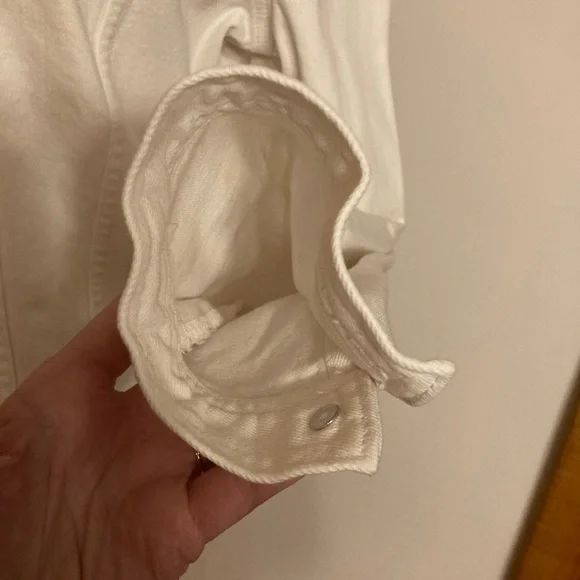 GAP Optic White Denim Trucker Jacket Monogram Coastal Cowgirl Western Rodeo - Picture 8 of 13